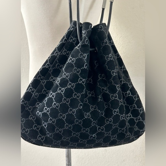 RARE Gucci vintage GG Suede shoulder bag - Picture 2 of 15